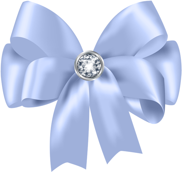 Beautiful Blue Bow With Diamond Png Clip Art - Diamond Bow Tie Png (600x567), Png Download
