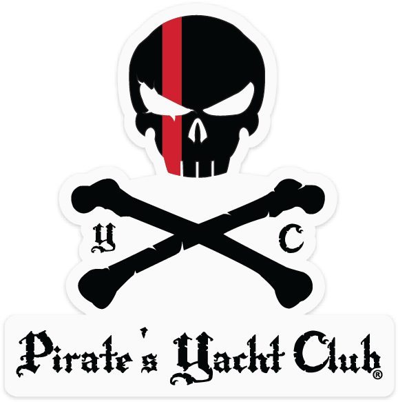 "skull & Crossbones Red Line" Sticker Black - Силуэт Черепа (585x588), Png Download