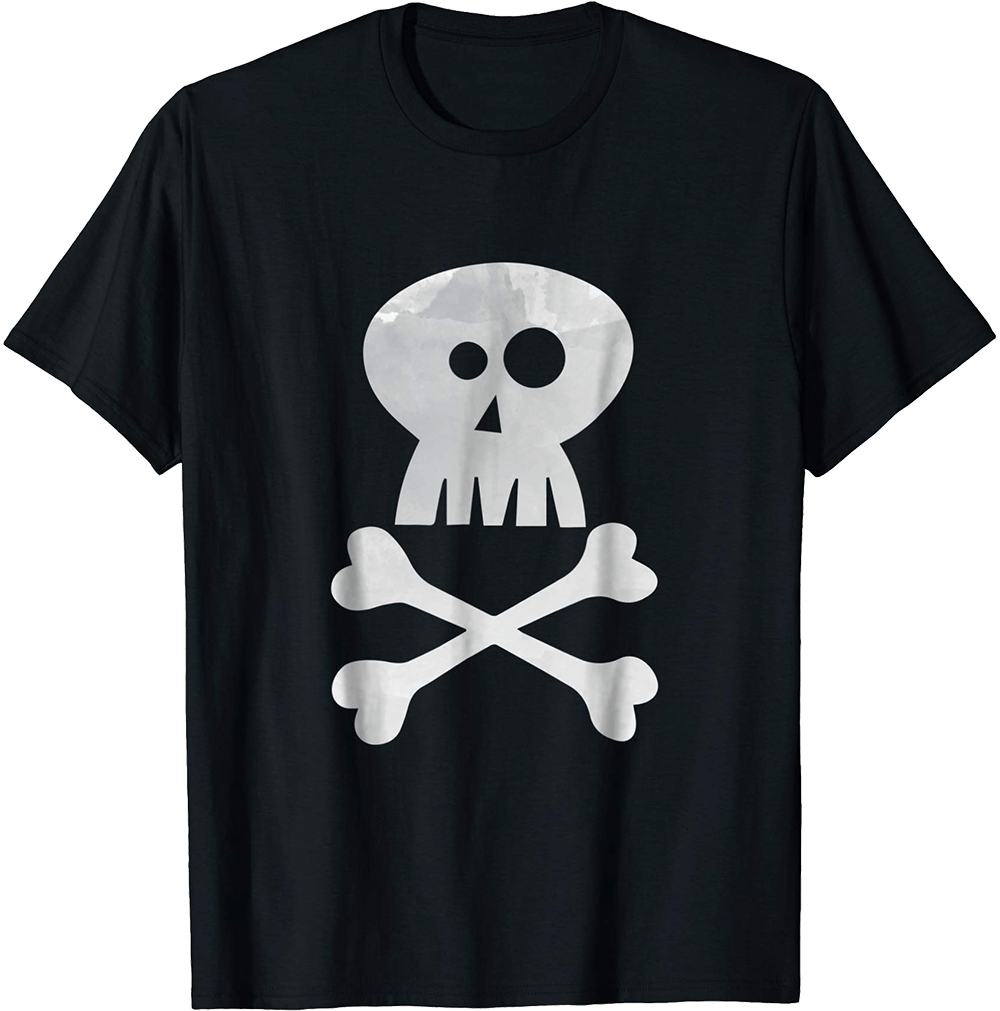 Cartoon Skull And Crossbones T-shirt - Skull & Crossbones T-shirt (1000x1011), Png Download