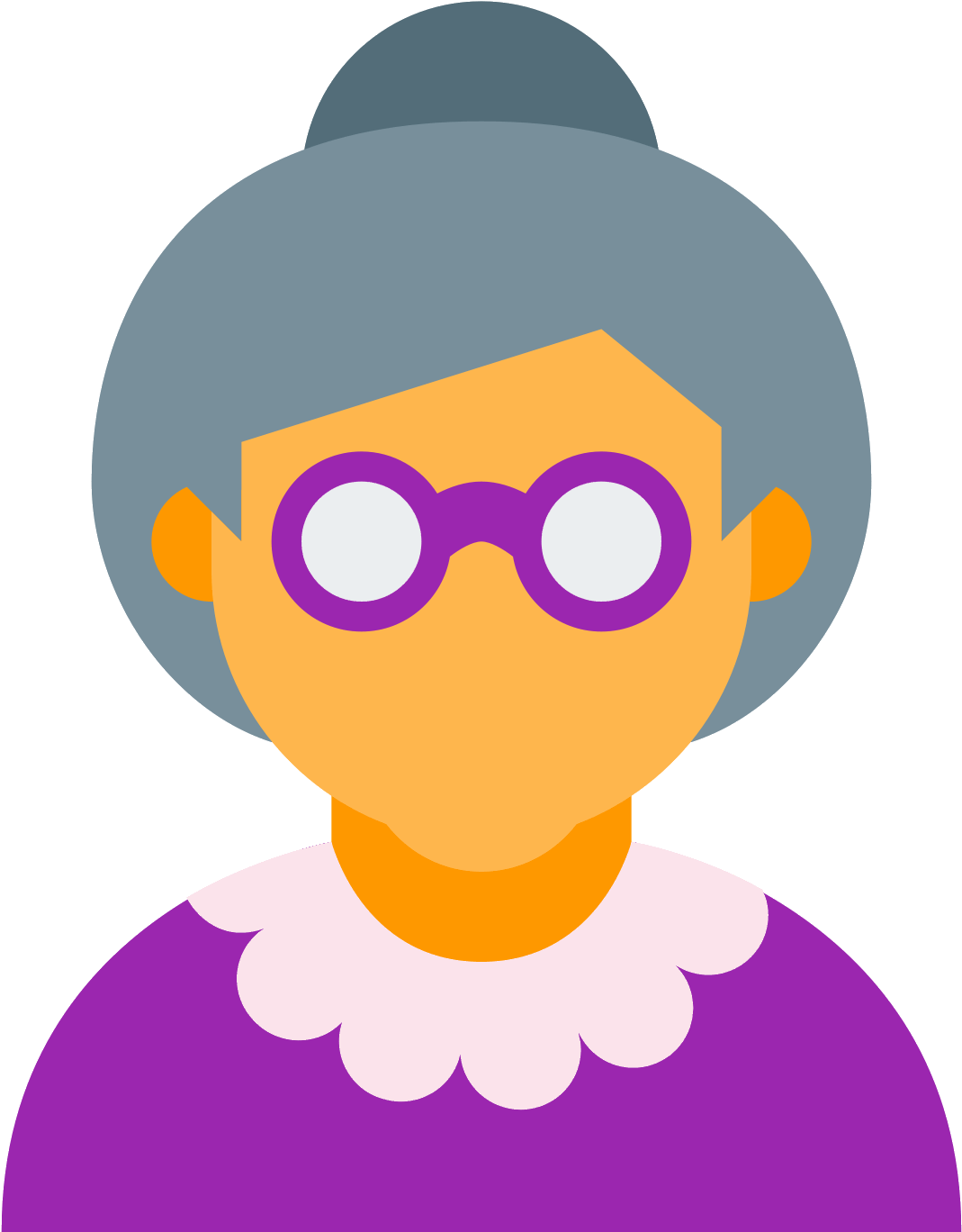Old Lady Icon - Old Woman Icon (1600x1600), Png Download