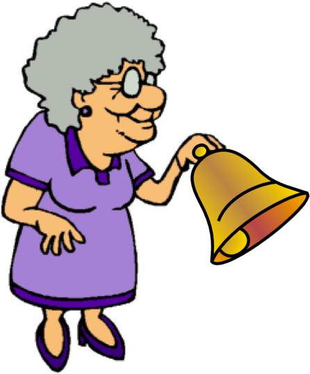 There Was An Old Lady Who Played The Bell - Old Lady With A Bell (457x555), Png Download
