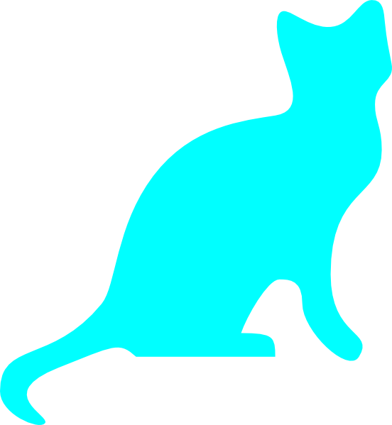 Tiffany Blue Bow Ties Clipart Image - Orange Cat Silhouette (552x599), Png Download