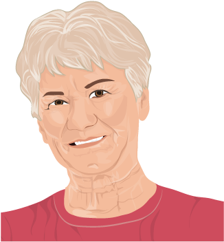 Patient Illustration - 50 Year Old Woman Cartoon (378x399), Png Download