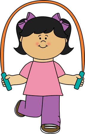 Girl Playing With Jump Rope Clip Art - Clip Art Girl Playing (286x450), Png Download