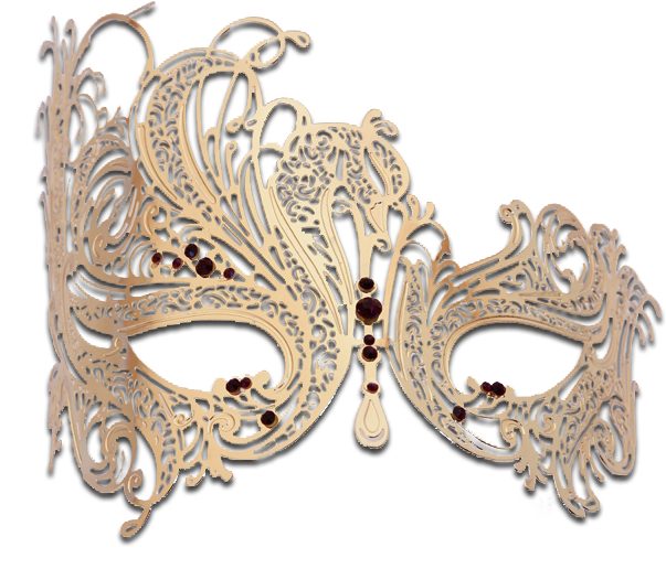 Gold Series Swan Metal Filigree Laser Cut Venetian - Mask (663x532), Png Download