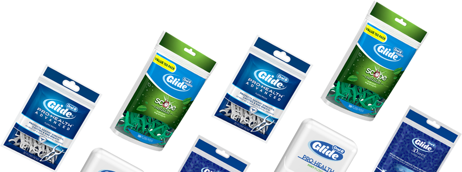 Shop Oral-b Dental Floss, Tape, And Picks - Oral-b Glide 3d White Floss Picks Mint - 75 Count (940x350), Png Download