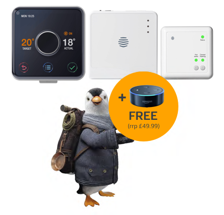 Hive Active Heating With Echo Dot - (used) Hive Active Heating (437x418), Png Download