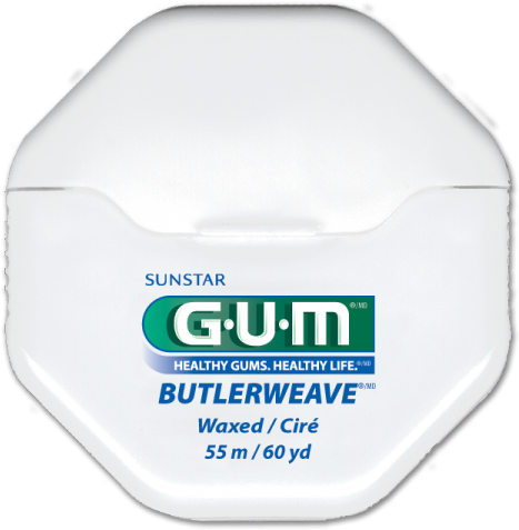 G.u.m Butlerweave Waxed Dental Floss Mint 55m (600x600), Png Download