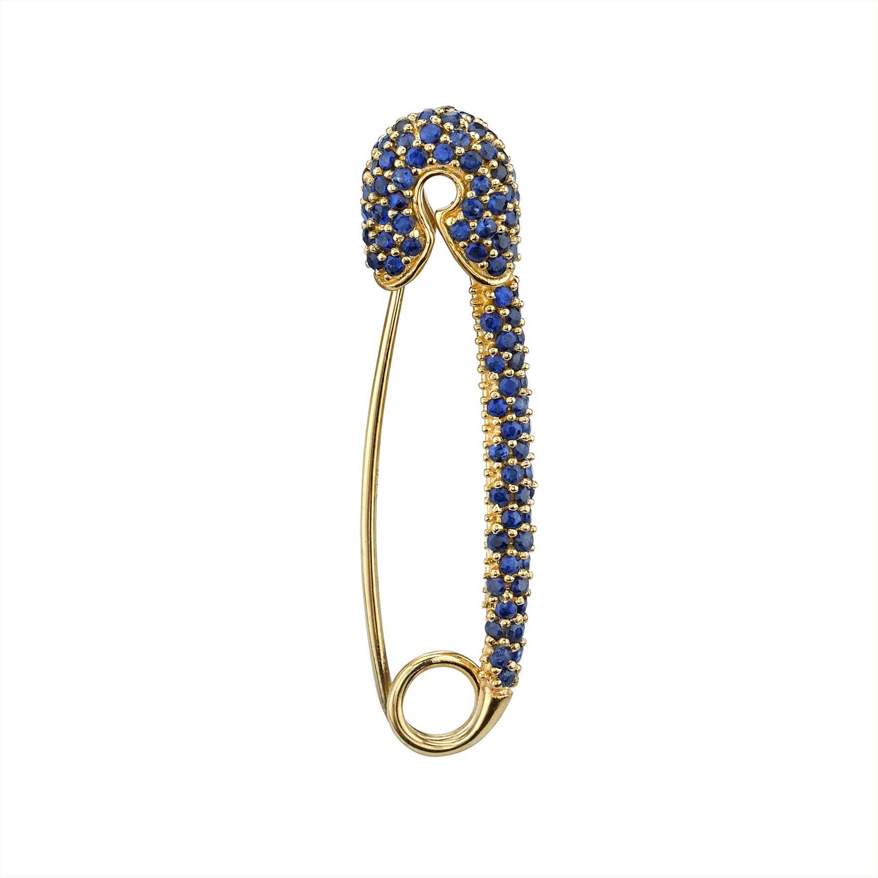 Large Sapphire Safety Pin Earring - Bangle (1800x1800), Png Download