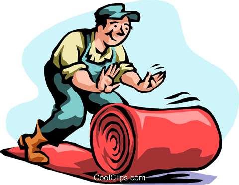 Laying Out The Red Carpet Royalty Free Vector Clip - Carpet Installation Clip Art (480x372), Png Download