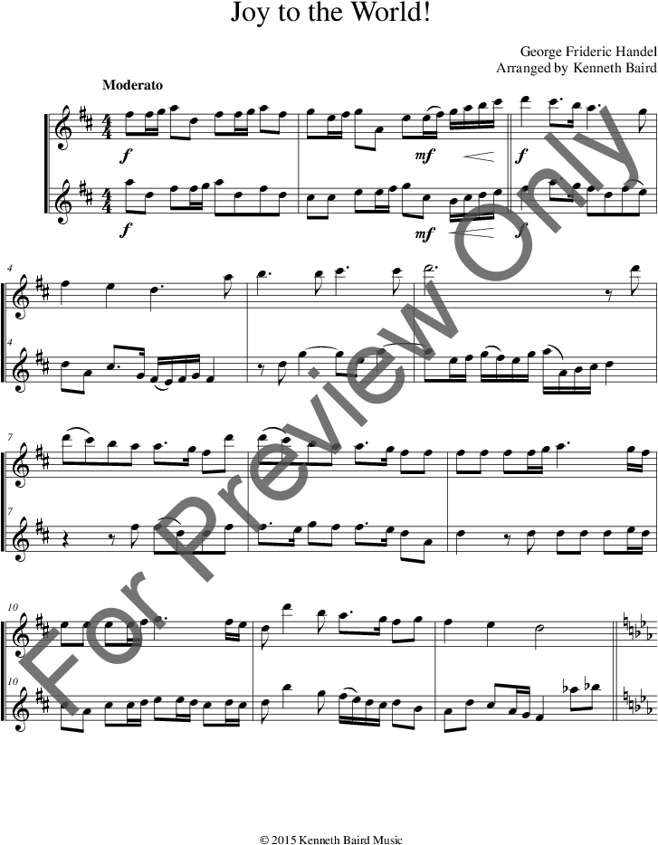 Thumbnail Joy To The World - Five Duets Trumpet Duet (816x1056), Png Download