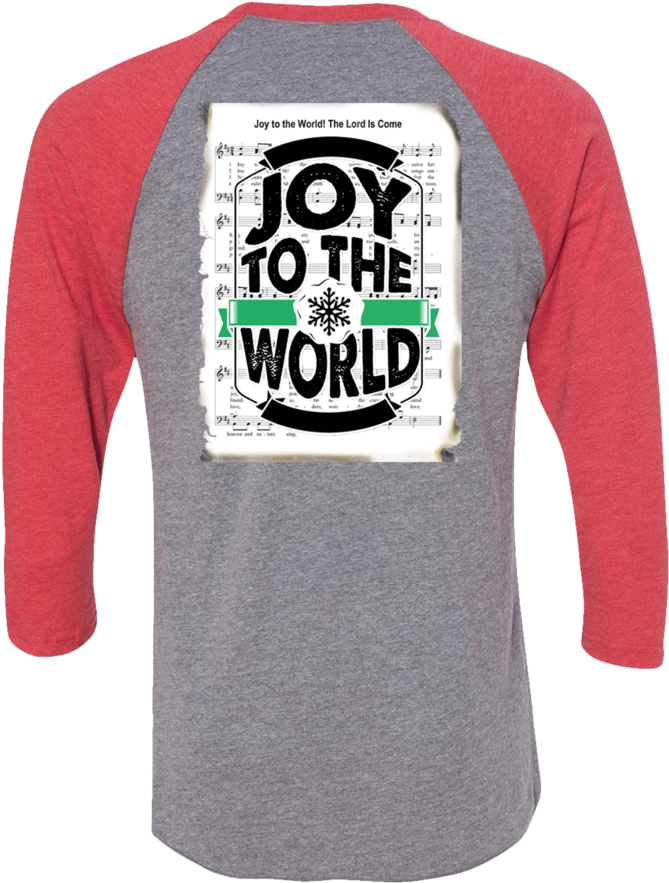 "joy To The World" Raglan - Long-sleeved T-shirt (849x1024), Png Download