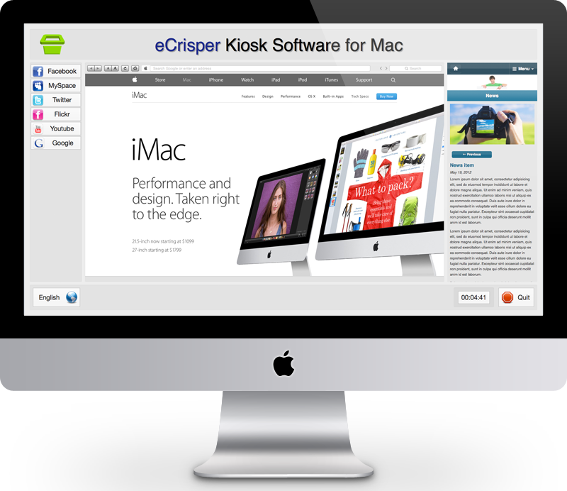 Internet Kiosk Software Ecrisper - Internet Cafe Software Mac (800x692), Png Download
