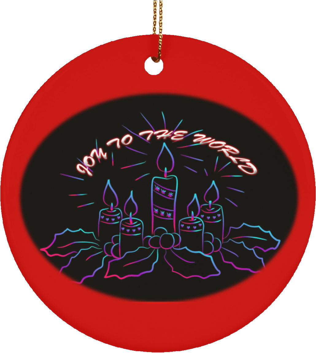 Ceramic Custom Christmas Advent Wreath Joy To The - Einführungs-kranzneon Der Frohen Weihnachten Karte (1155x1155), Png Download