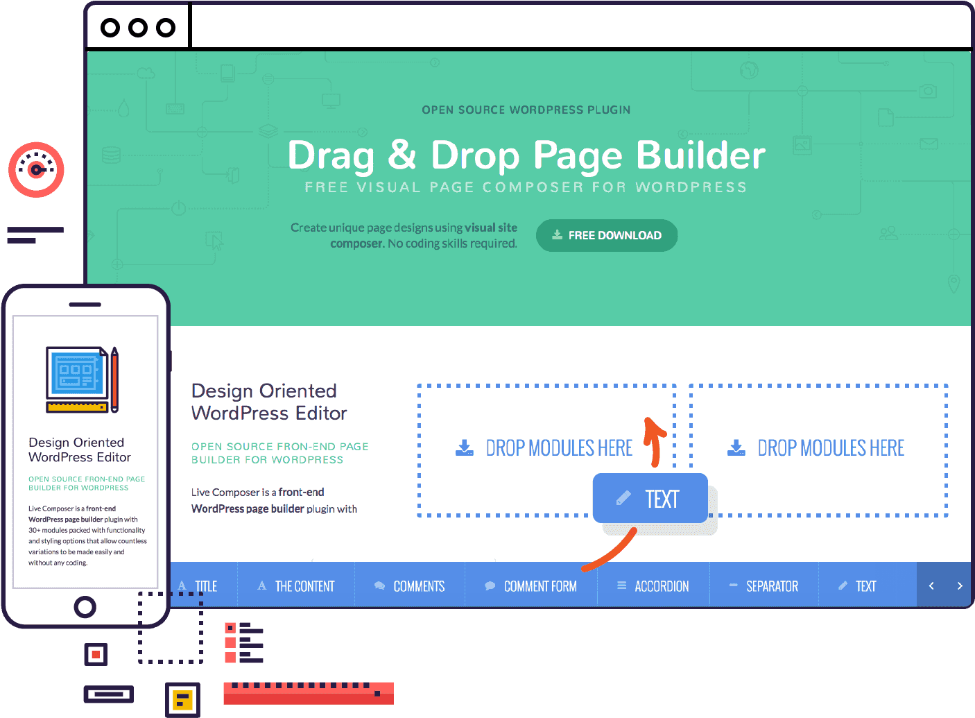 Live Composer Is The Most Innovative Website Builder - Page Builder Live Composer (1428x1074), Png Download