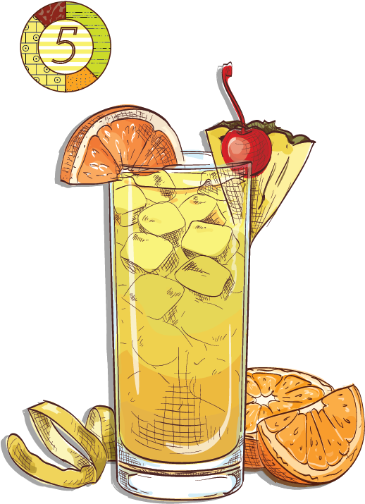 Rum Clipart Mixed Drink - Tea (638x726), Png Download