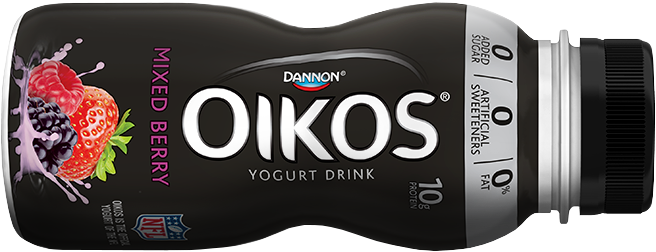 Mixed Berry Nonfat Yogurt Drink - Oikos Yogurt Drink (655x469), Png Download
