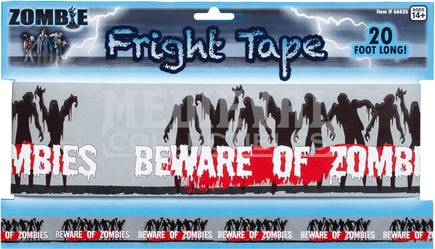 Zombie Warning Tape - Beware Of Zombies Fright Tape (869x869), Png Download