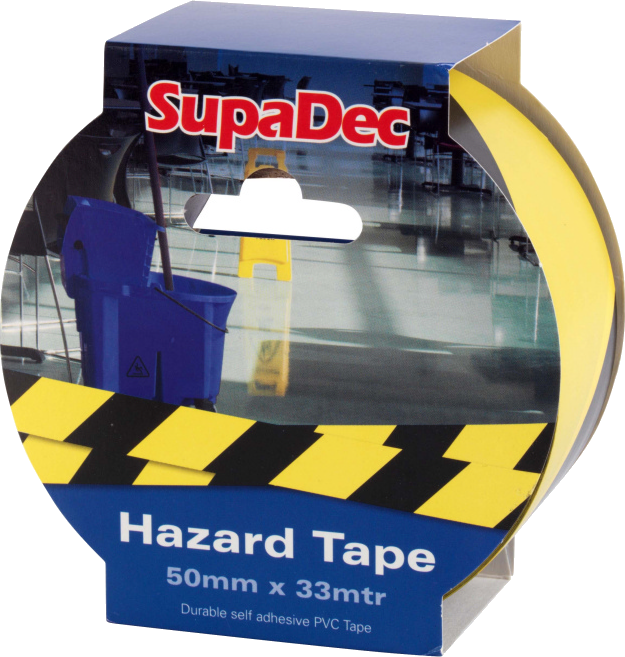 Supadec Hazard Warning Tape 50mm X 33m - Yellow & Black Supadec Hazard Warning Tape (625x657), Png Download