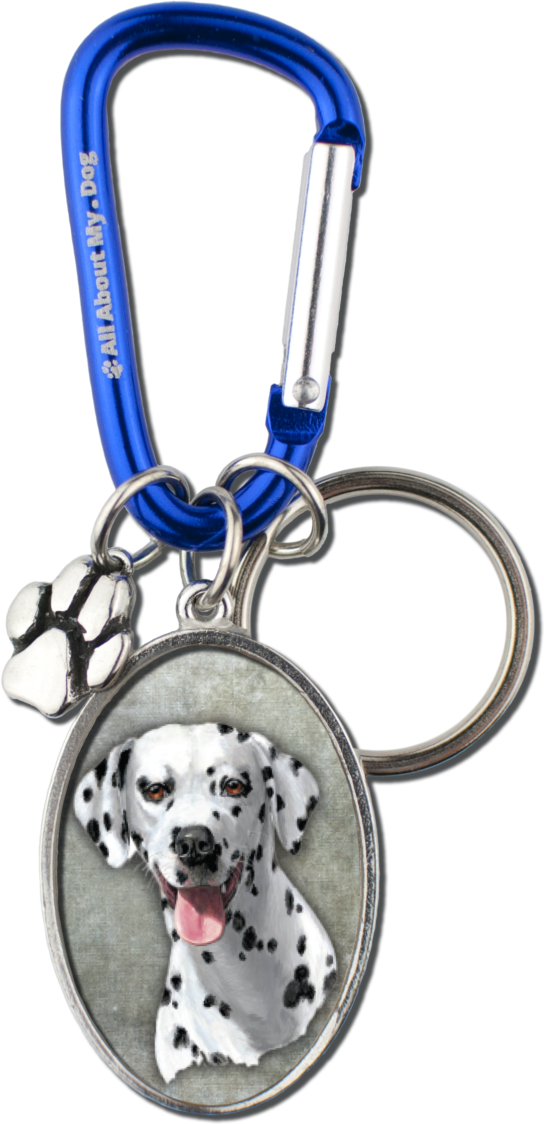 Dalmatian Cameo Carabiner Keychain - Dalmatian (1446x2657), Png Download
