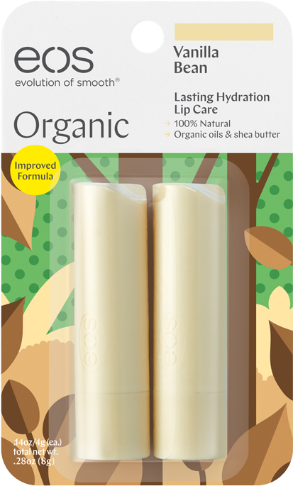 Vanilla Bean 2-pack - Eos Lasting Hydration Lip Care (741x741), Png Download