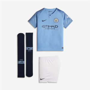 Manchester City Home Kit - Manchester City Kids 2018 (300x400), Png Download
