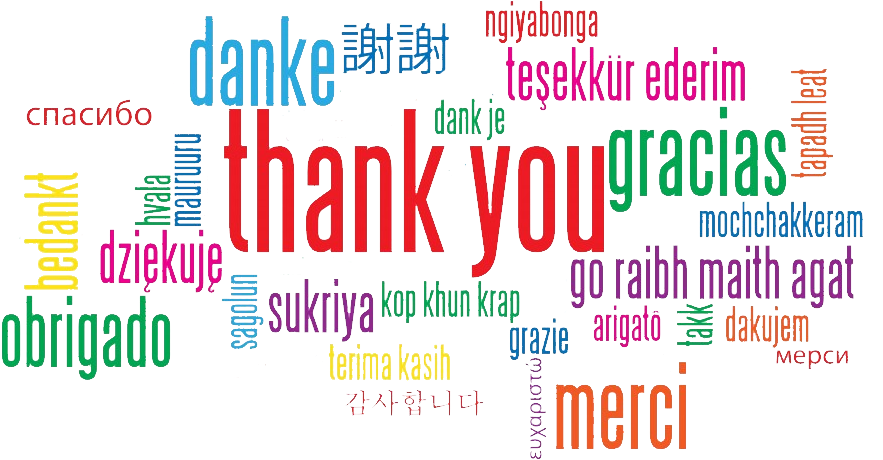 2017 Campaign Givers - Multi Language Thank You (900x472), Png Download