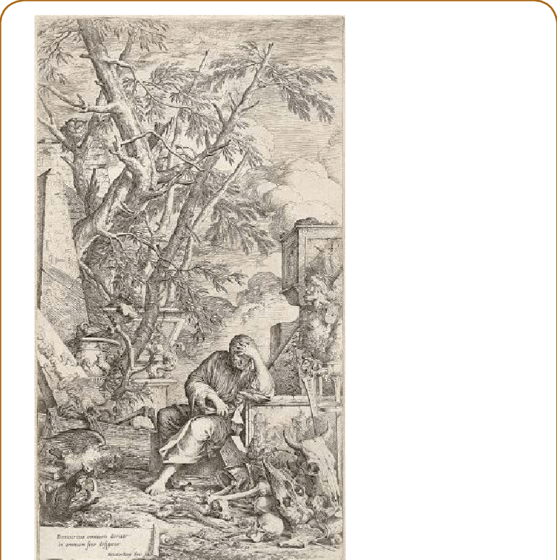 Democritus Surrounded By Dead Animal Samples In Meditation - Democritus In Meditation (785x789), Png Download