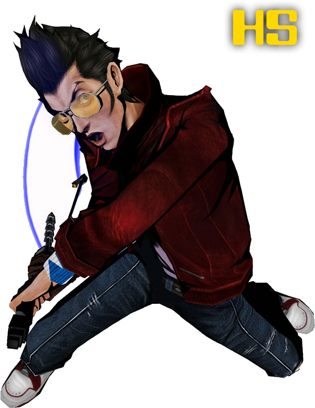 A Little Choppy, But This Is My First Attempt To Cut - Travis Touchdown Render (680x850), Png Download