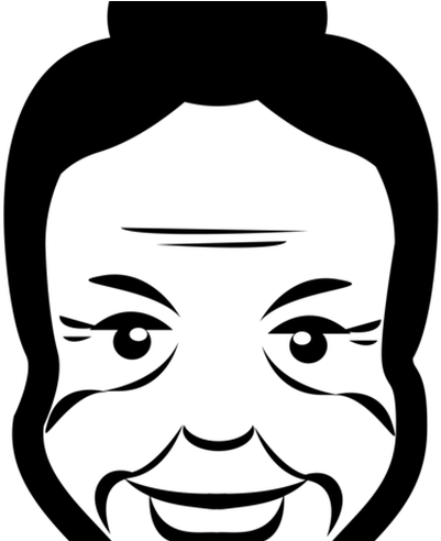 Woman Face Vector Source - Old Woman Face Clipart Black And White (800x491), Png Download