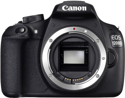 Camera - Flash - Tripod - Battery And Sd Card - Canon 1200d Body (450x338), Png Download