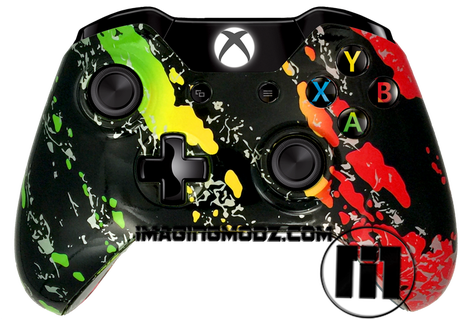 Rasta Splatter Xbox One Controller - Camouflage Xbox One Controllers (463x320), Png Download