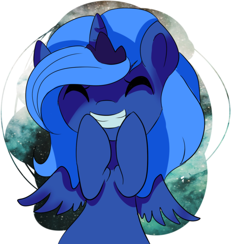 Fikakorv, Cute, Eyes Closed, Grin, Princess Luna, S1 - Portable Network Graphics (894x894), Png Download