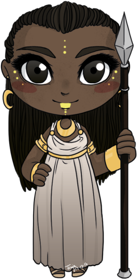Aryanna And Napster - Chibi Throne Of Glass (400x569), Png Download