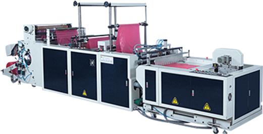 3 Folded Garbage Bag Making Machine In T Shirt & Flat - Machine (1165x580), Png Download