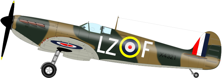 Free To Use Amp Public Domain Military Aircraft Clip - Supermarine Spitfire Art Clip (800x380), Png Download