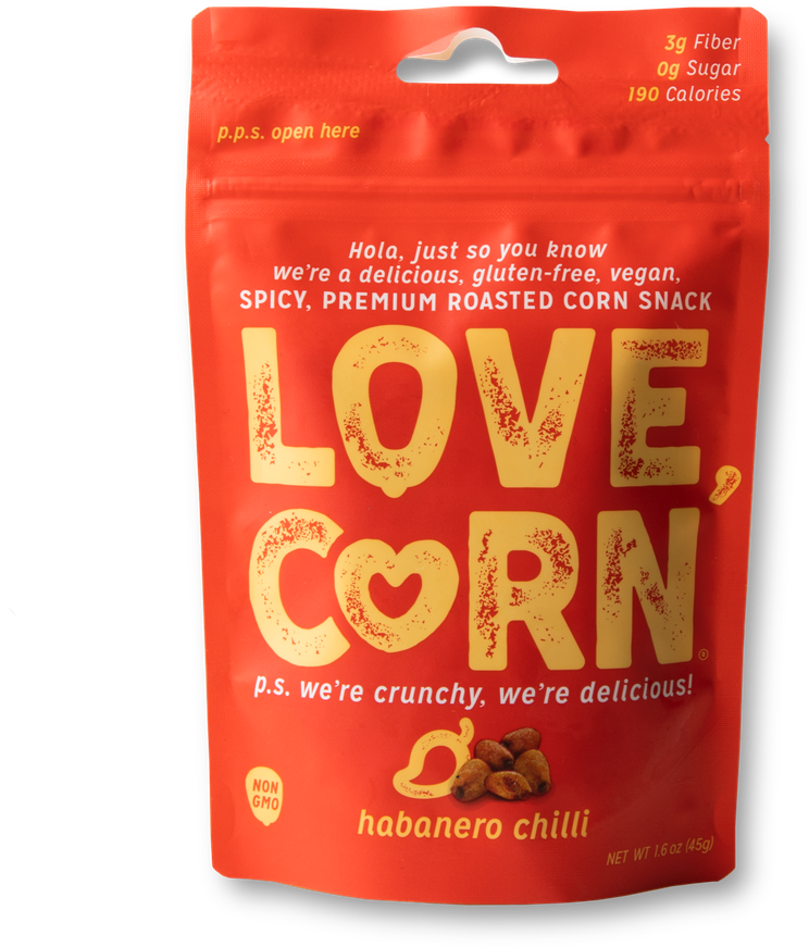 Love Corn - Habanero - Love Corn Roasted Corn Snack Bbq (45g) (1242x1242), Png Download