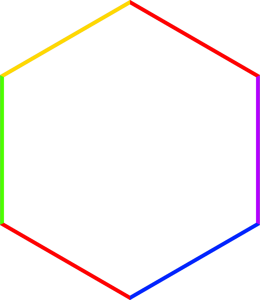 Image As Example Colored Hexagon - Symmetry (850x980), Png Download