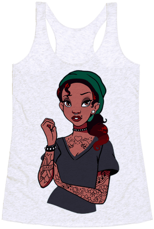 Punk Princess Tiana Parody Racerback Tank Top - Drawings Of Disney Princesses 2017 (484x484), Png Download