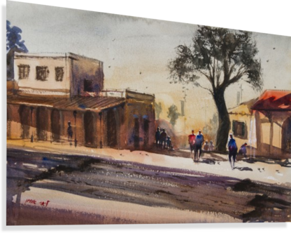 The Old Train Station Canvas Print - Painting (416x332), Png Download