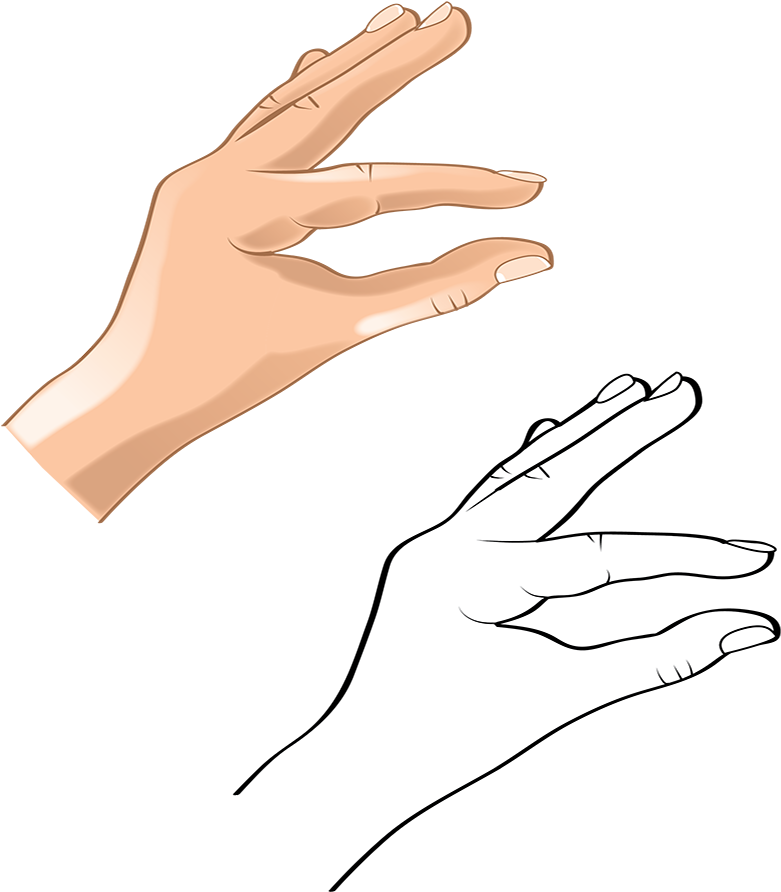 Hand Gesture C Bw Hand 9-01 - Gesture (1000x1000), Png Download