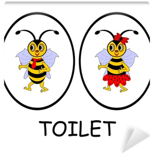 Funny Cartoon Bees Wall Mural • Pixers® • We Live To - Toilet (400x400), Png Download