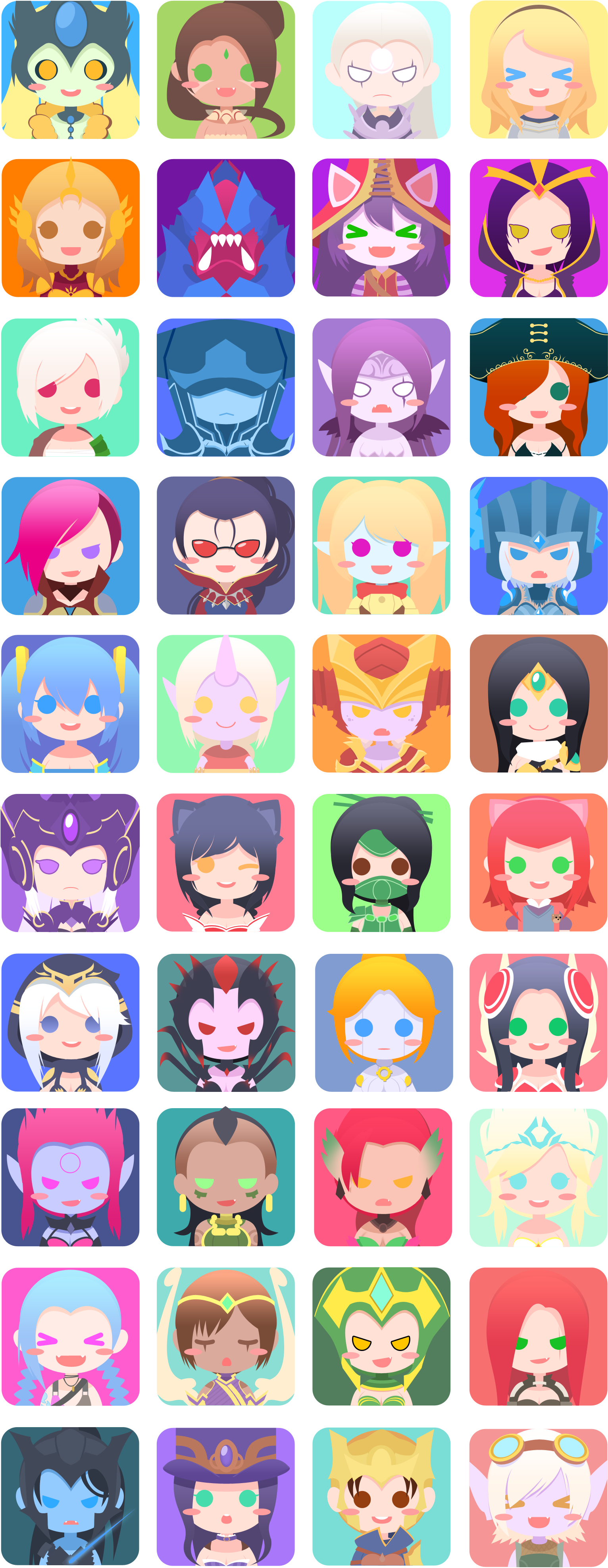 40 Female League Champ Icons - League Of Legends (1600x4000), Png Download