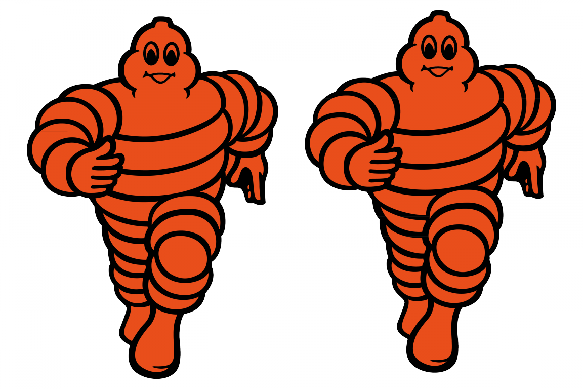 2718 Michelin Man Color - Red Michelin Man Sticker (1152x768), Png Download