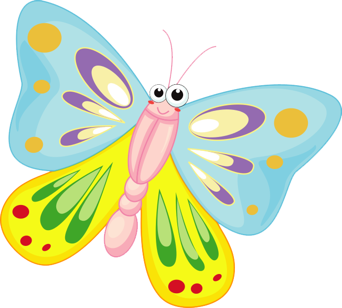 Butterfly Clipart Transparent Background - Butterfly Cartoon (693x625), Png Download