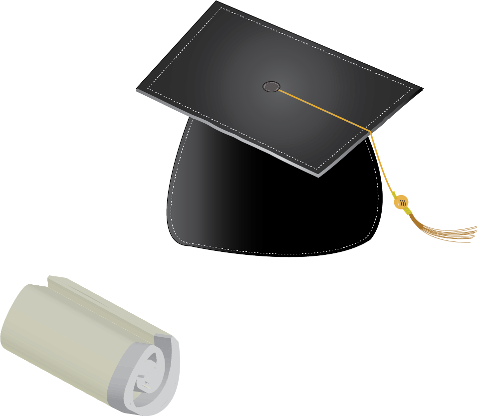 Grad Hat - Wallet (956x834), Png Download