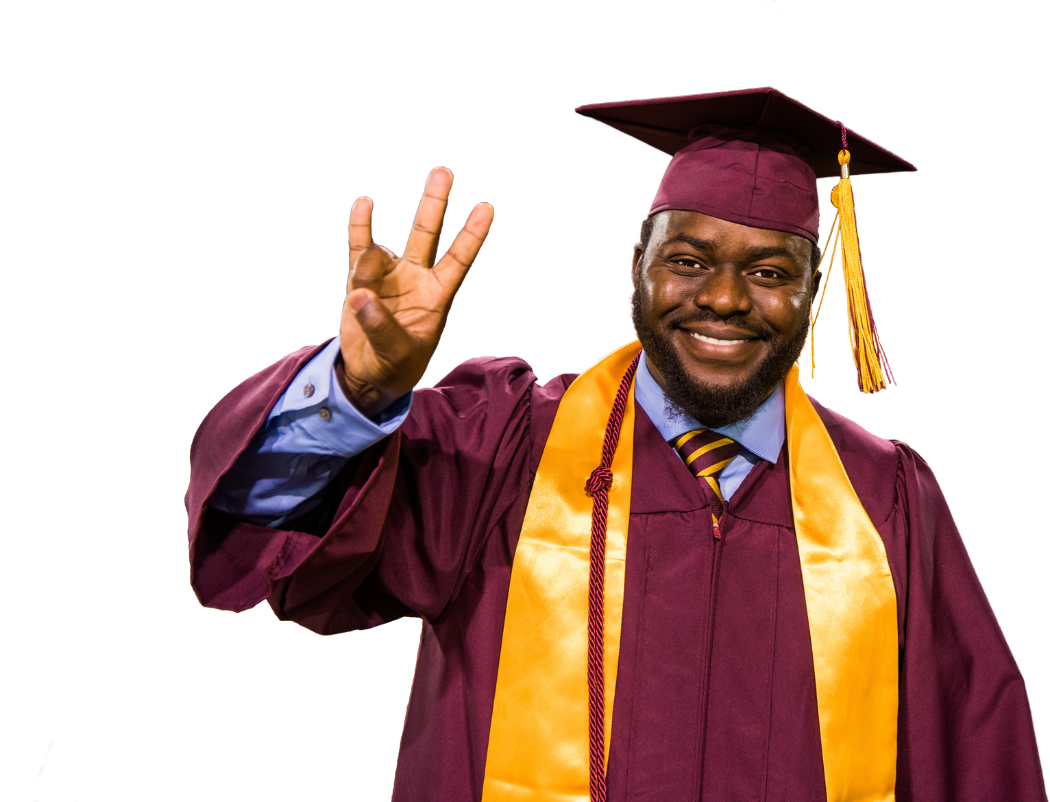 A Man Wearing A Graduation Hat - Arizona State University (2000x1335), Png Download