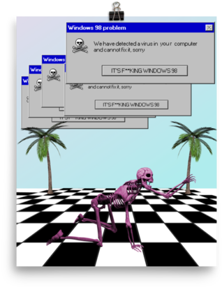 Windows 98 Error - Windows 98 Error Vaporwave (600x600), Png Download