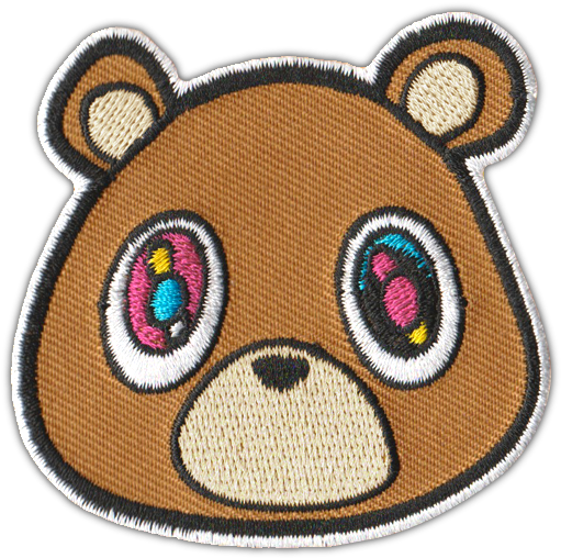 Black And White Library The Yeezy Patch Parlour Collective - Kanye West Bear Face (709x709), Png Download