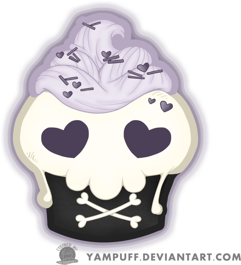 Skull Cupcake - Cupcake (894x894), Png Download